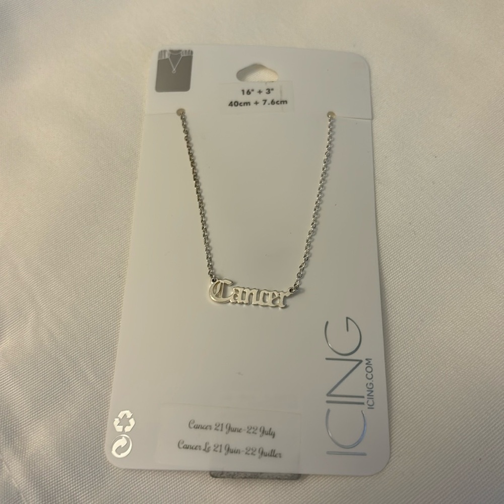 Icing Cancer Necklace Silver